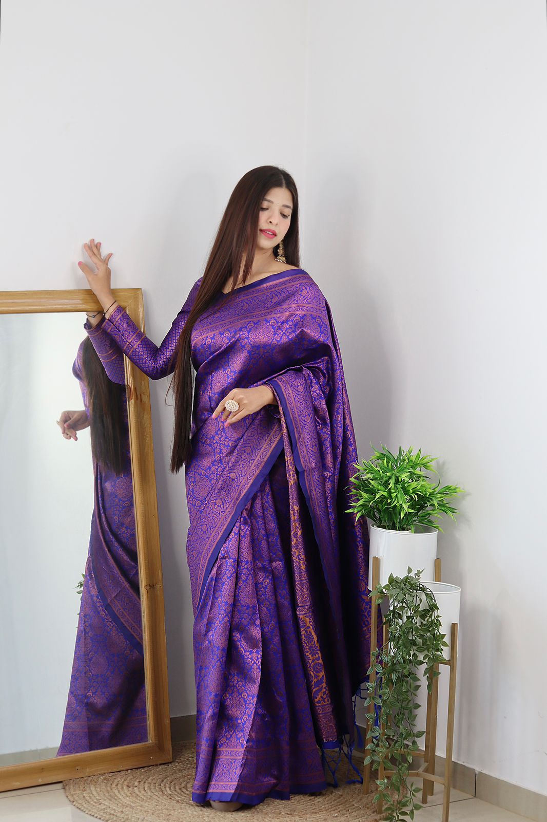 Adorable Royal Blue Soft Silk Saree With Girlish Blouse Piece –  LajreeDesigner