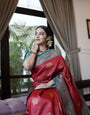 Fancifull Maroon Soft Banarasi Silk Saree With Groovy Blouse Piece