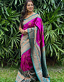 Desirable Purple Soft Banarasi Silk Saree With Groovy Blouse Piece
