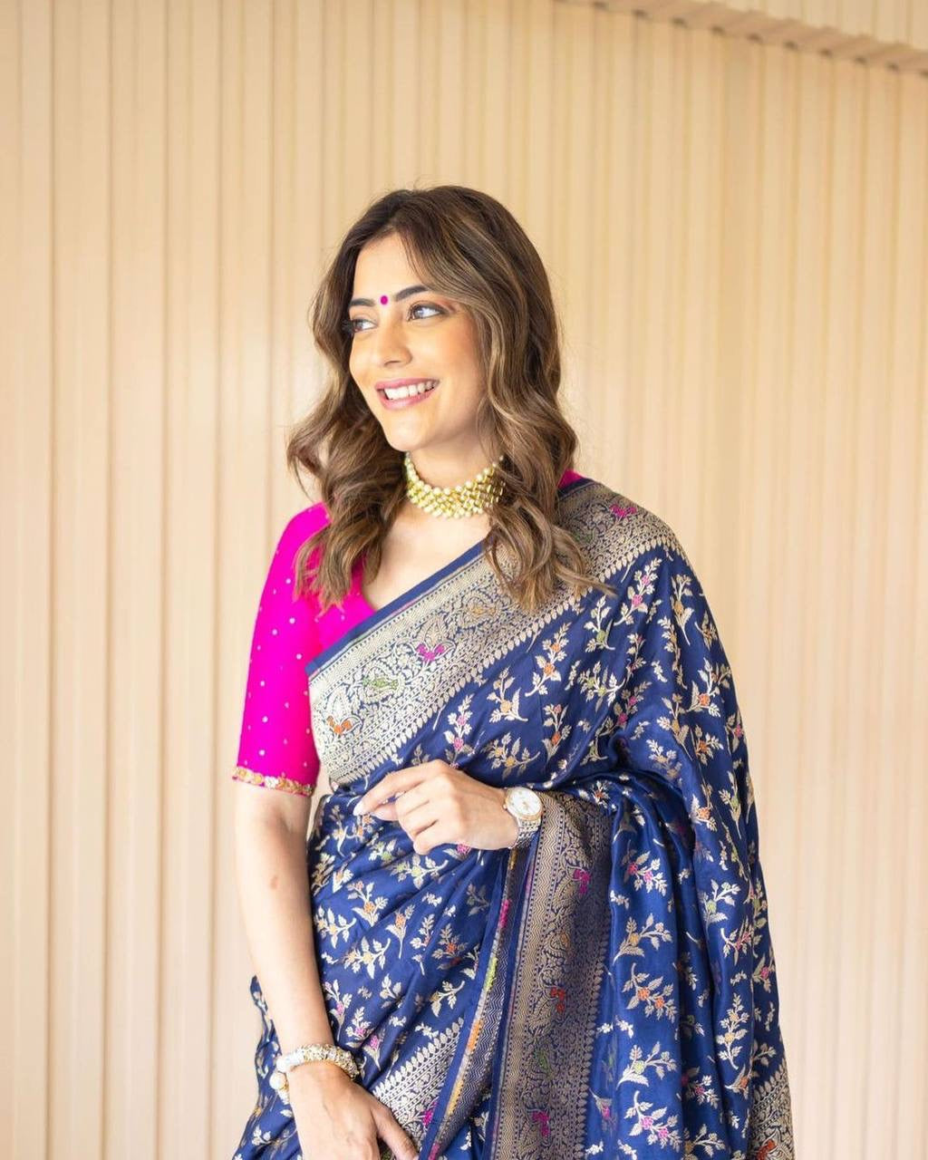 Deserving Blue Soft Banarasi Silk Saree With Beautiful Blouse Piece