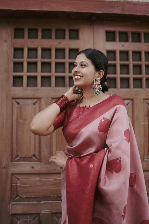 Load image into Gallery viewer, Magnetic Pink Soft Silk Saree With Snappy Blouse Piece
