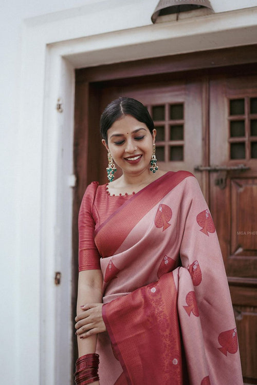 Load image into Gallery viewer, Magnetic Pink Soft Silk Saree With Snappy Blouse Piece
