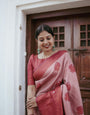Magnetic Pink Soft Silk Saree With Snappy Blouse Piece