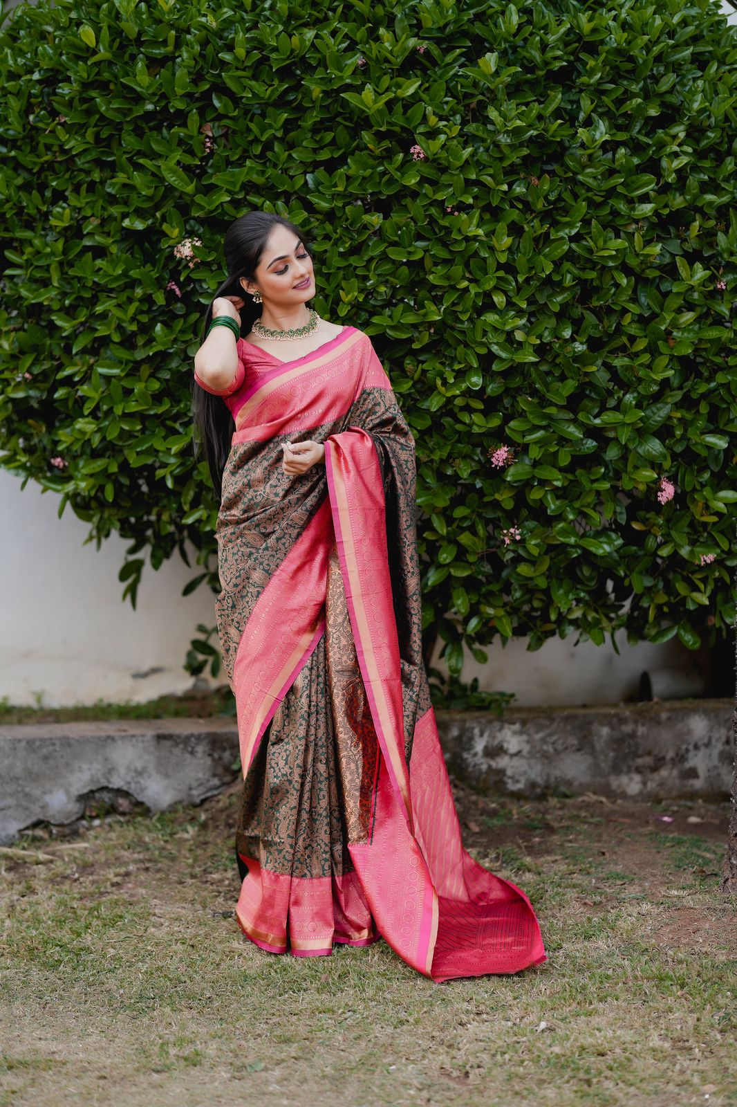 Buy online Women's Self Design Peach Colored Saree With Blouse from ethnic  wear for Women by Mimosa for ₹1689 at 72% off | 2024 Limeroad.com