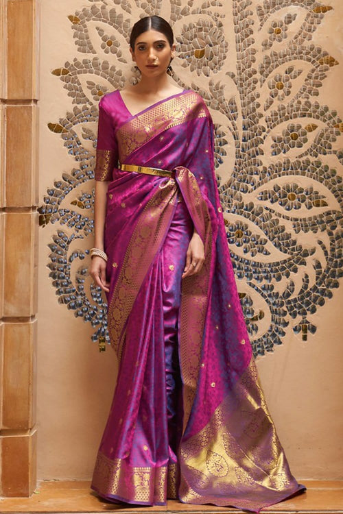 Buy RAMNATH Women's Banarasi Style Pure Kanjivaram Silk Jacquard  Kanchipuram Pattu Saree With Un-Stiched Blouse at Amazon.in