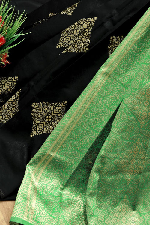 Load image into Gallery viewer, Capricious Black Soft Silk Saree With Attractive Blouse Piece
