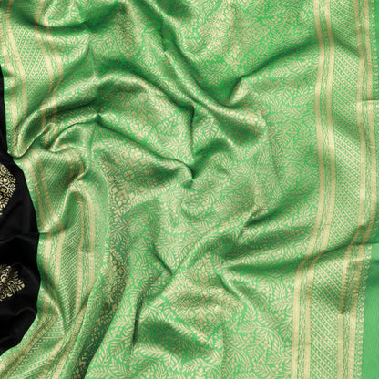 Capricious Black Soft Silk Saree With Attractive Blouse Piece