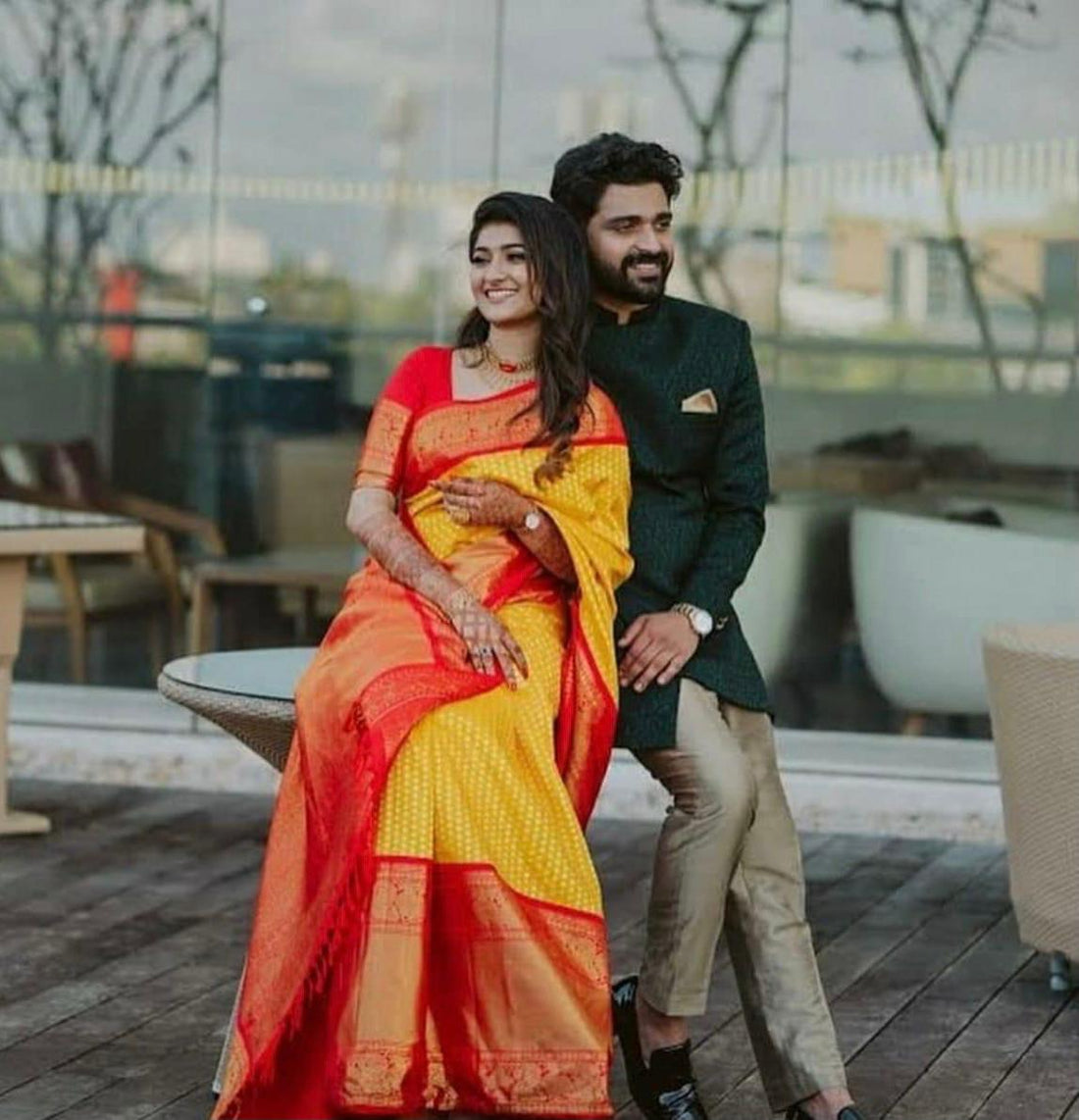 Improbable Yellow Soft Banarasi Silk Saree With Exuberant Blouse Piece