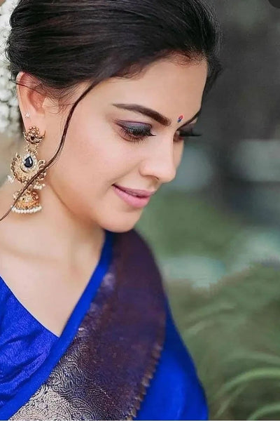 Ideal Royal Blue Soft Silk Saree With Bucolic Blouse Piece