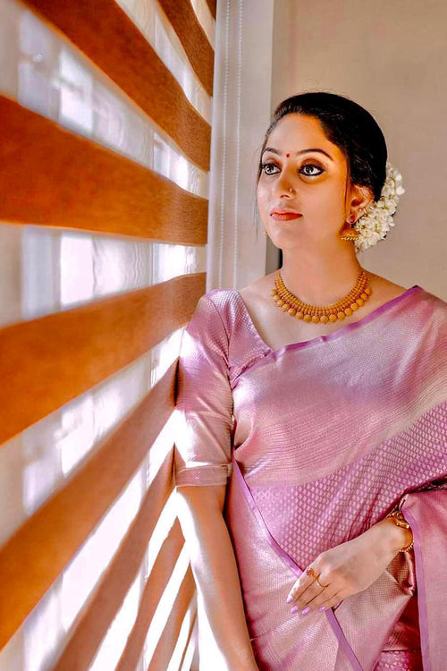 Load image into Gallery viewer, Quintessential Pink Soft Silk Saree With Petrichor Blouse Piece
