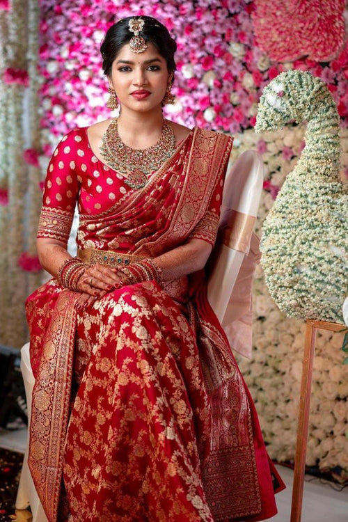 The Best Ethnic Banarasi Shalu Saree that You can Buy for your Dream Wedding