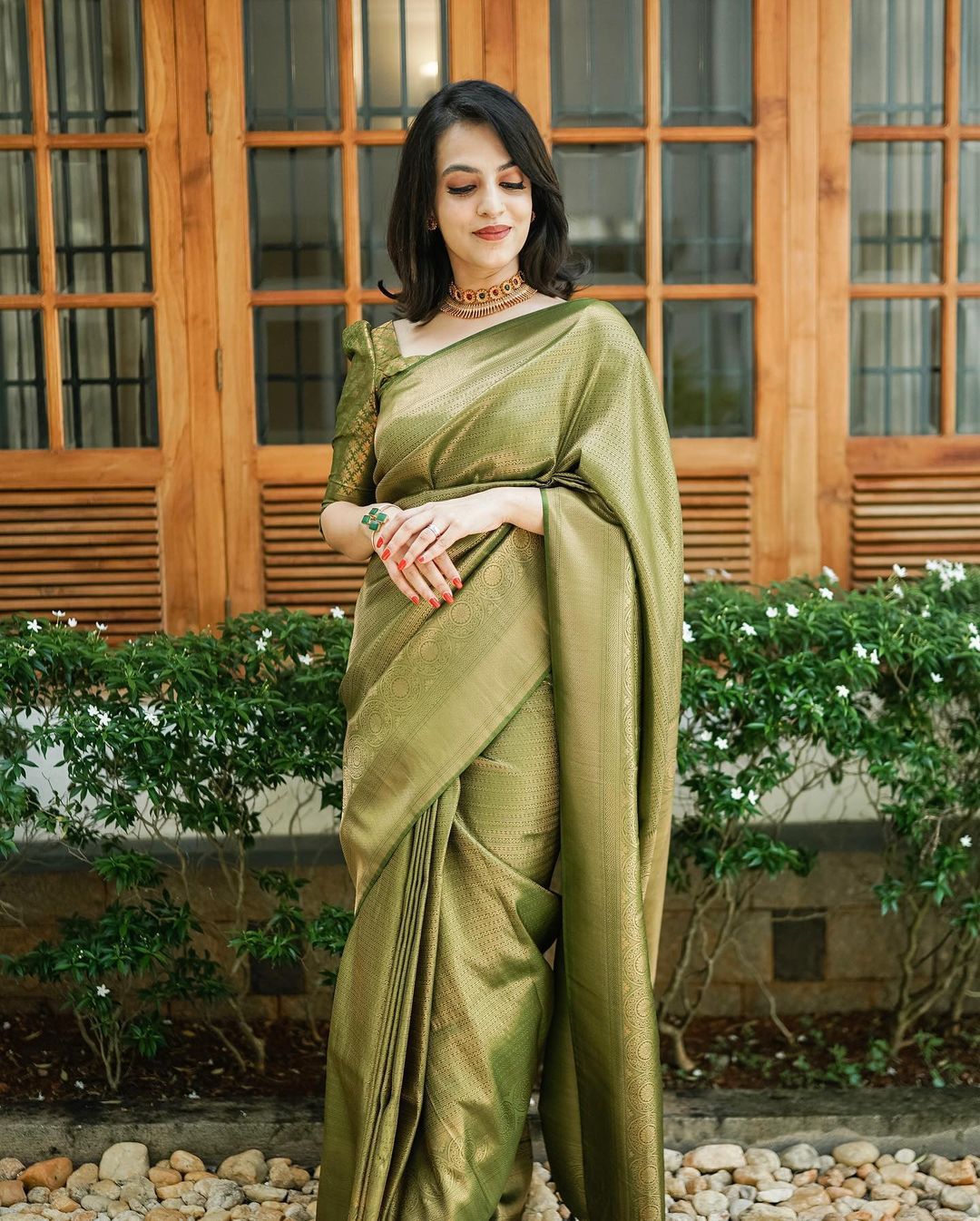 Scintilla Green Soft Silk Saree With Incredible Blouse Piece