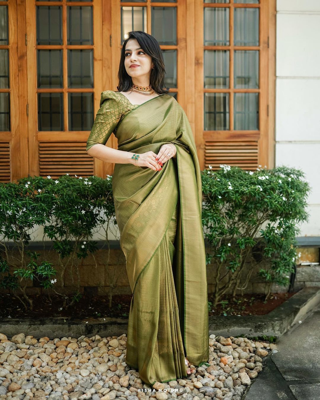 Scintilla Green Soft Silk Saree With Incredible Blouse Piece