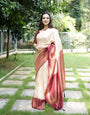 Lagniappe Beige Soft Silk Saree With Lassitude Blouse Piece