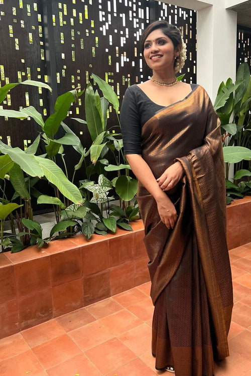 Load image into Gallery viewer, Exuberant Black Soft Silk Saree With Tempting Blouse Piece
