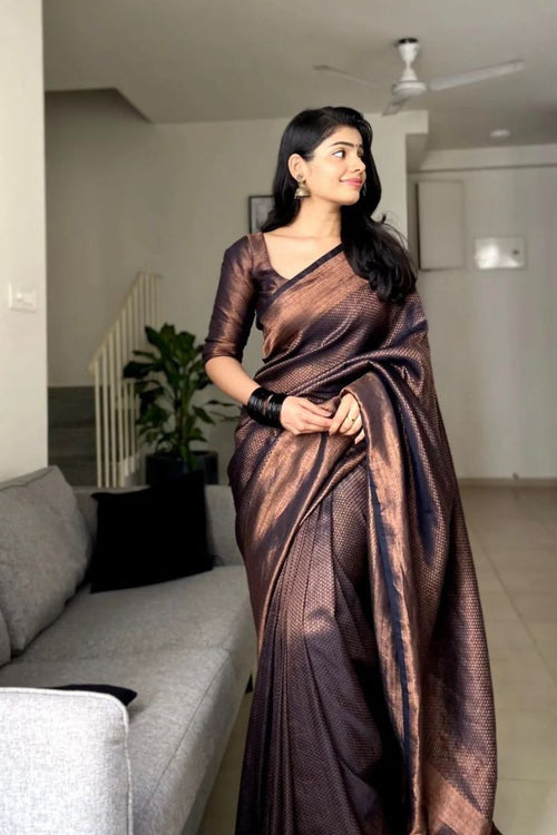 Load image into Gallery viewer, Proficient Black Soft Silk Saree With Unequalled Blouse Piece
