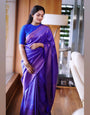 Adoring Blue Soft Silk Saree With Tempting Blouse Piece