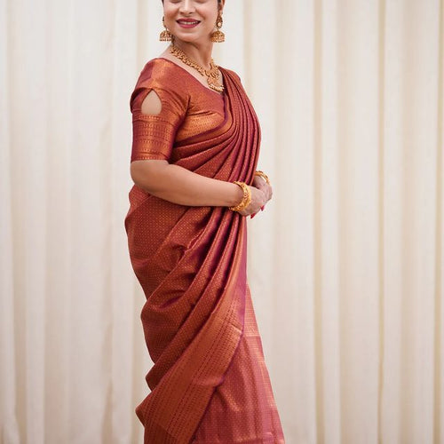 Load image into Gallery viewer, Staring Maroon Soft Silk Saree With Blissful Blouse Piece
