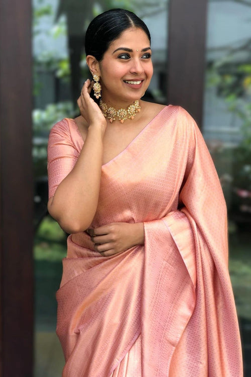 Load image into Gallery viewer, Divine Pink Soft Silk Saree With Tempting Blouse Piece
