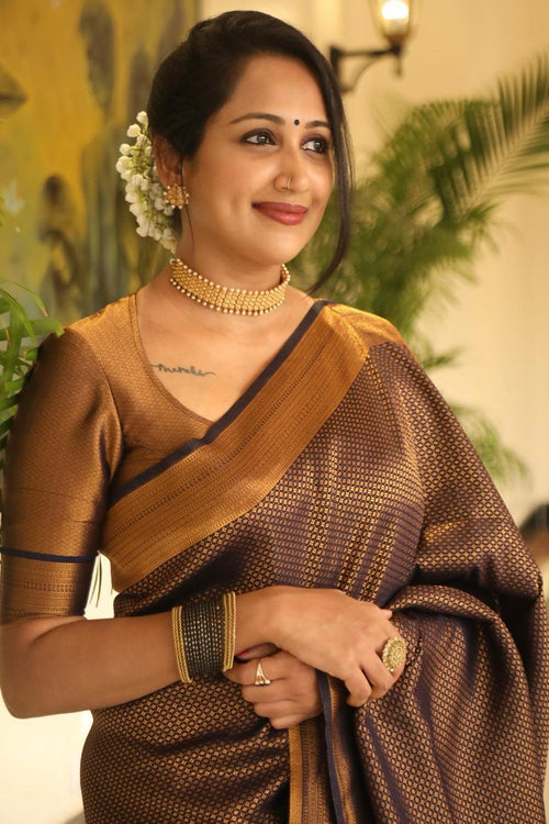 Load image into Gallery viewer, Fantabulous Black Soft Silk Saree with Incomparable Blouse Piece
