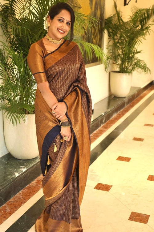 Load image into Gallery viewer, Fantabulous Black Soft Silk Saree with Incomparable Blouse Piece
