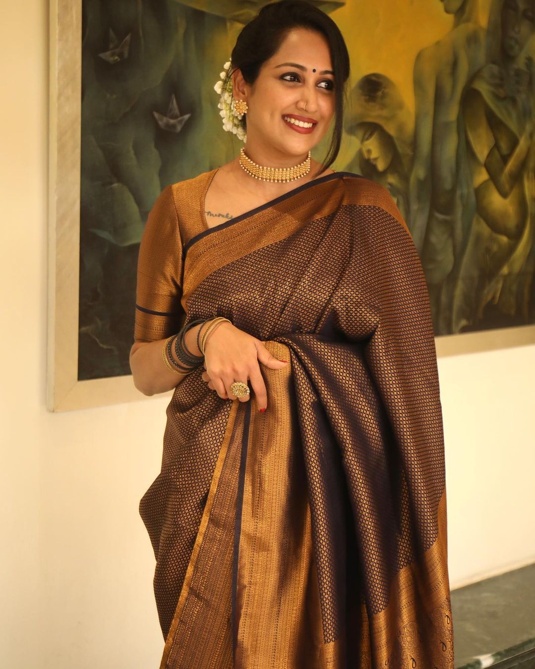 Fantabulous Black Soft Silk Saree with Incomparable Blouse Piece