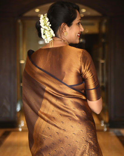 Fantabulous Black Soft Silk Saree with Incomparable Blouse Piece
