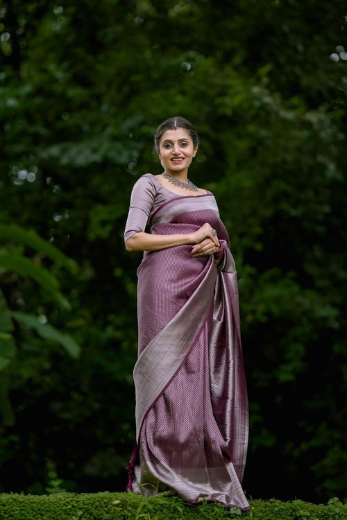 Load image into Gallery viewer, Snazzy Brown Soft Silk Saree with Tempting Blouse Piece
