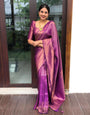 Ratatouille Purple Soft Silk Saree with Splendiferous Blouse Piece