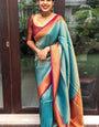 A glam Rama Soft Silk Saree with Beauteous Blouse Piece