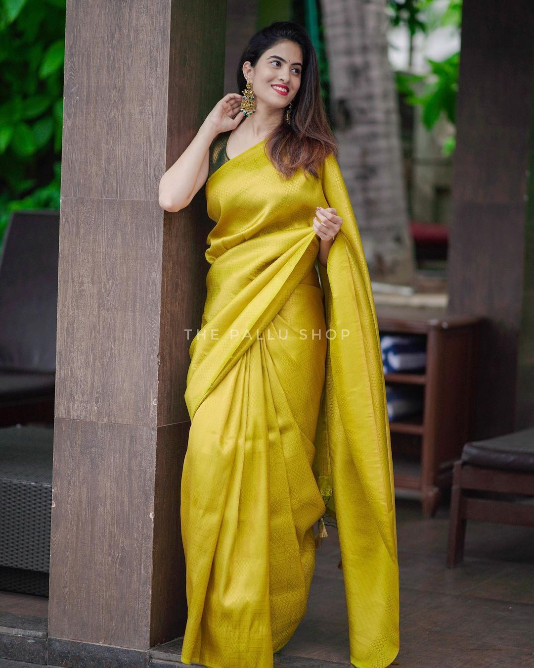 Lissome Yellow Soft Silk Saree with Panoply Blouse Piece