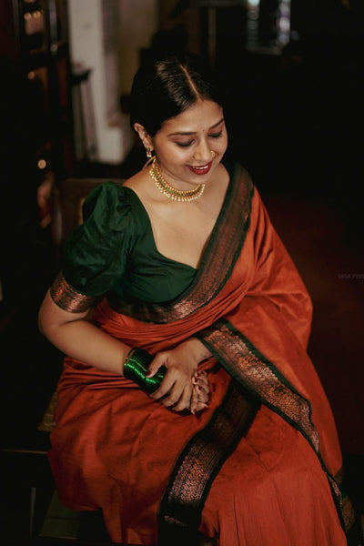 Deserving Orange Soft Banarasi Silk Saree With Beauteous Blouse Piece