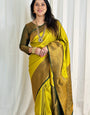 Scrumptious Lemon Soft Silk Saree With Inspiring Blouse Piece