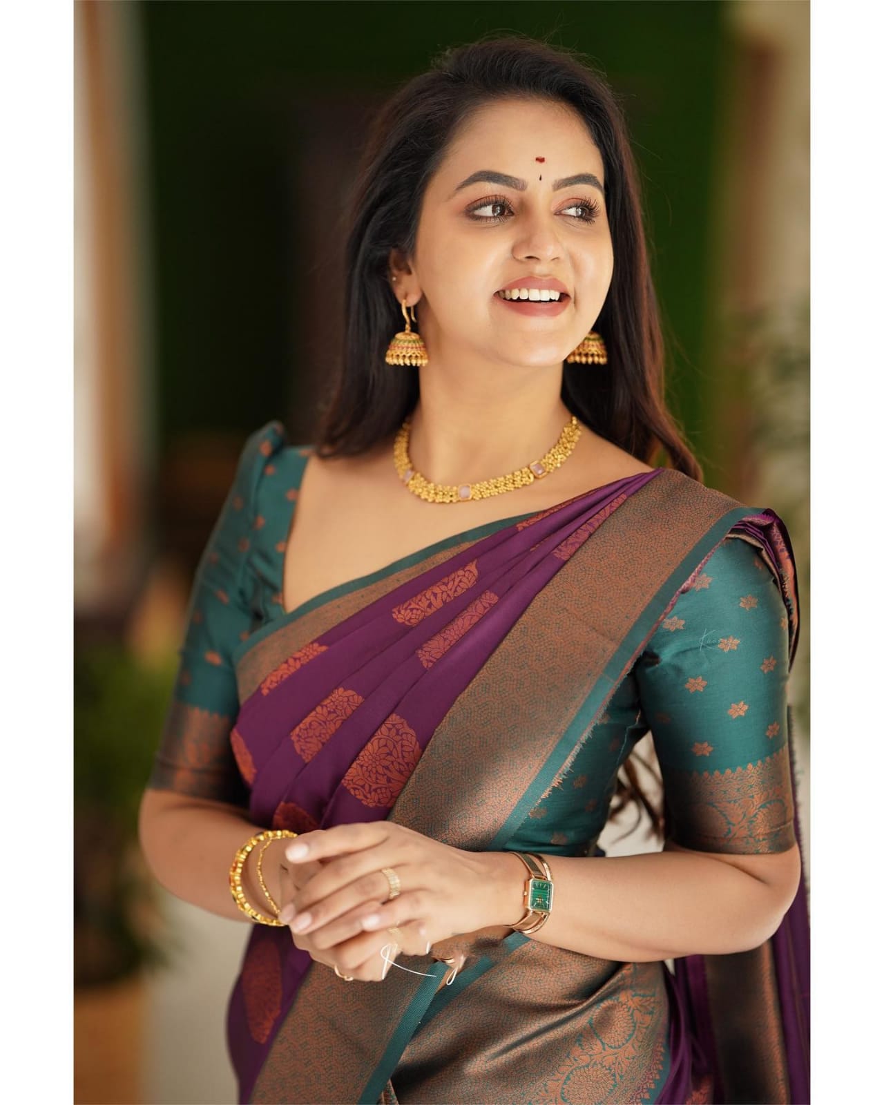 Felicitous Purple Soft Silk Saree With Imaginative Blouse Piece