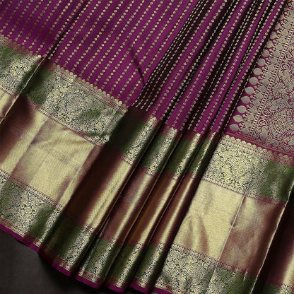 Outstanding Purple Soft Banarasi Silk Saree With Dazzling Blouse Piece