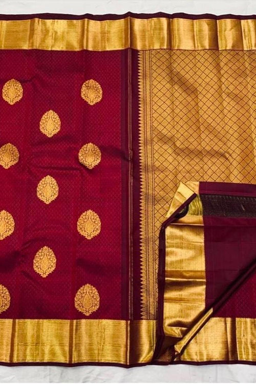 Load image into Gallery viewer, Lassitude Maroon Soft Banarasi Silk Saree With Lissome Blouse Piece
