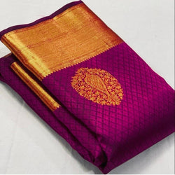 Susurrous Magenta Soft Banarasi Silk Saree With Lissome Blouse Piece