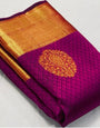 Susurrous Magenta Soft Banarasi Silk Saree With Lissome Blouse Piece