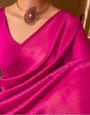 Smashing Dark Pink Soft Silk Saree With Demure Blouse Piece