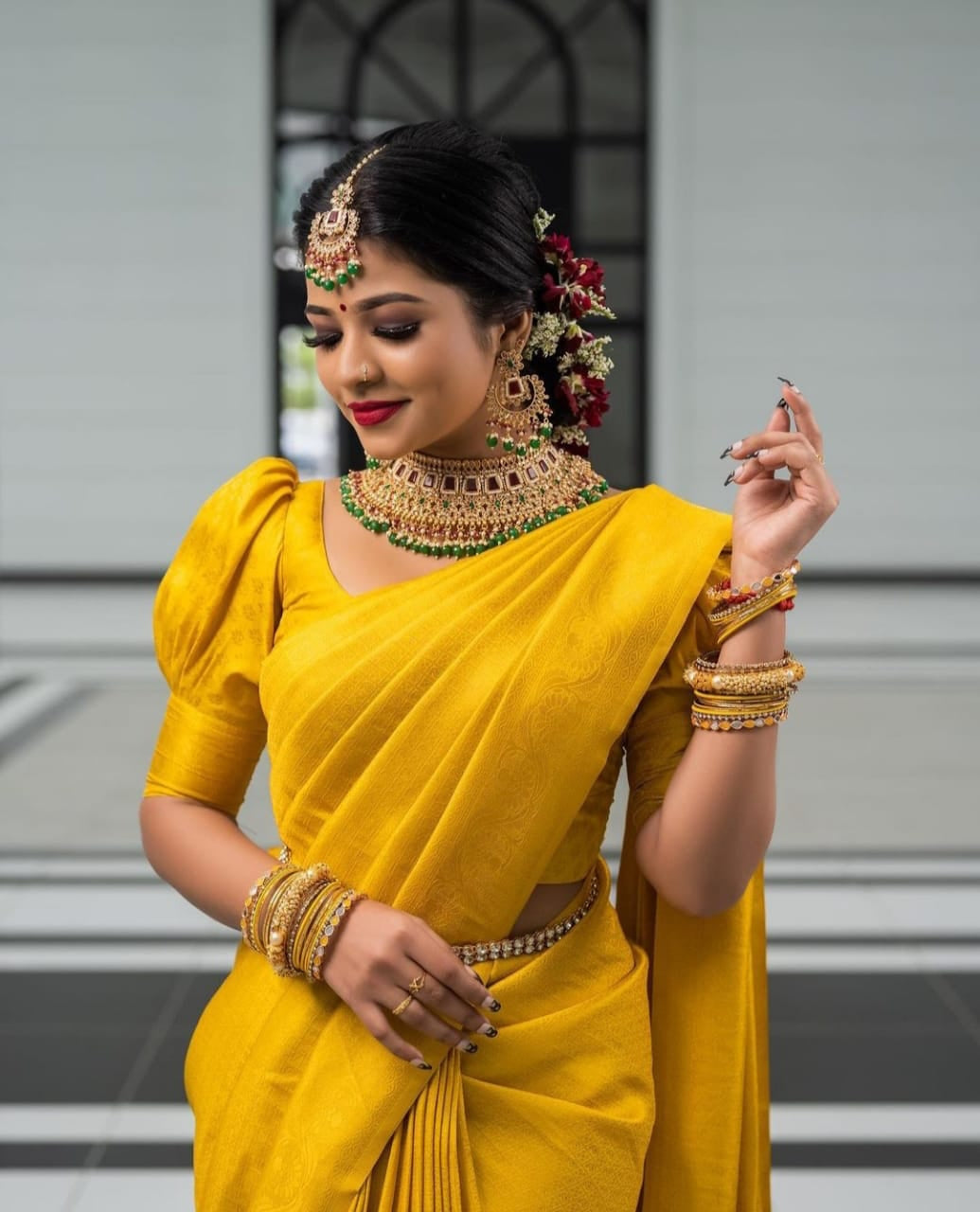 Deserving Yellow Soft Silk Saree with Energetic Blouse Piece