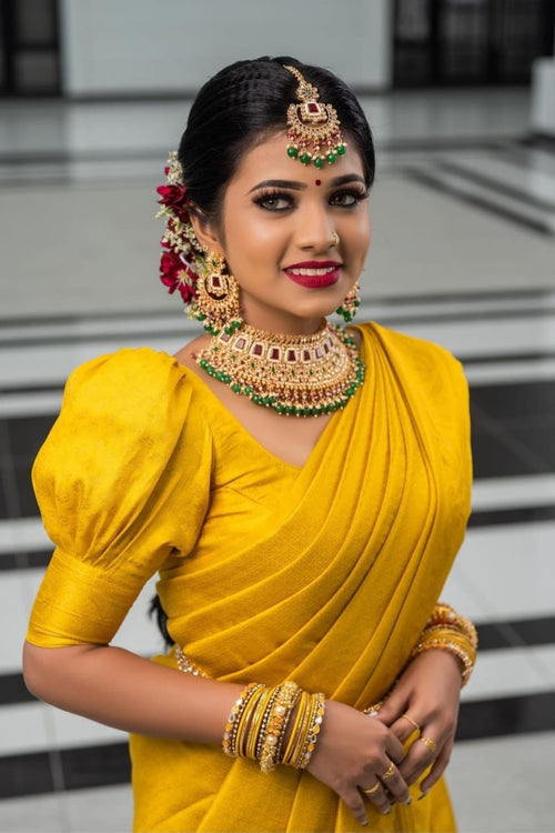 Load image into Gallery viewer, Deserving Yellow Soft Silk Saree with Energetic Blouse Piece
