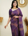 Surreptitious Purple Soft Silk Saree With Moiety Blouse Piece