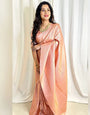 Splendorous Baby Pink Soft Silk Saree With Scintilla Blouse Piece