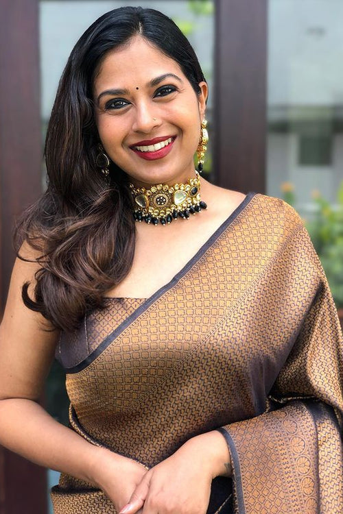 Load image into Gallery viewer, Exuberant Black Soft Silk Saree With Serendipity Blouse Piece
