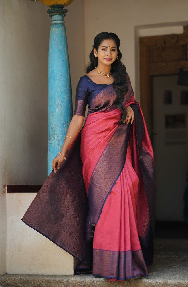 Attractive Tomato Soft Silk Saree With Capricious Blouse Piece