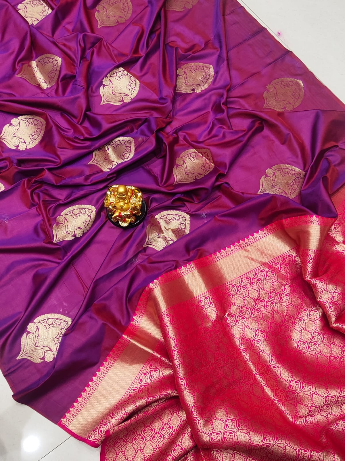 Precious Purple Soft Banarasi Silk Saree With Fancifull Blouse Piece