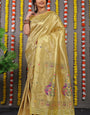 Flameboyant Lemon Paithani Silk Saree With Invaluable Blouse Piece