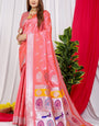 Surpassing Pink Pure Paithani Silk Saree With Prodigal Blouse Piece