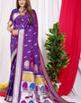Flamboyant Royal Blue Pure Paithani Silk Saree With Prodigal Blouse Piece