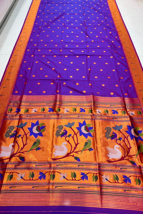 Load image into Gallery viewer, Girlish Wine Paithani Silk saree With Snappy Blouse Piece
